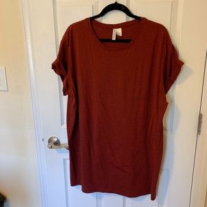 Maroon long t-shirt dress